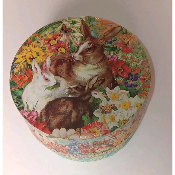 Set of 3 Easter Bunny Rabbit Chicks Oval Boxes Home Decor Gift Victorian Lace - Picture 8 of 13
